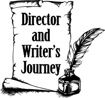 pen and scroll icon linking to the director and writer's journey